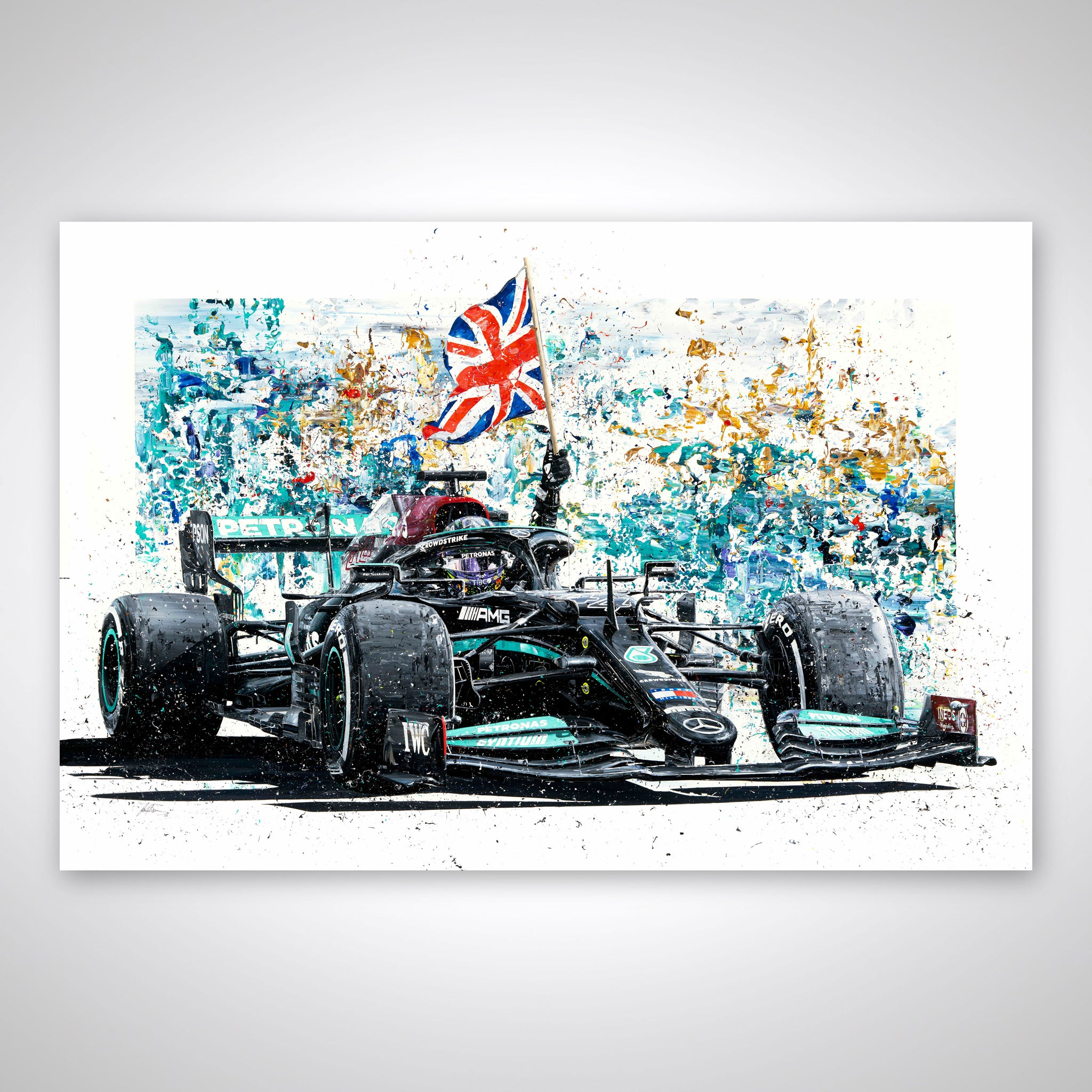 LEWIS HAMILTON Canvas Print Poster British Grand Prix F1 Win 2021 Mercedes  Petronas Box Framed Canvas Wall Art Poster Picture Photo 