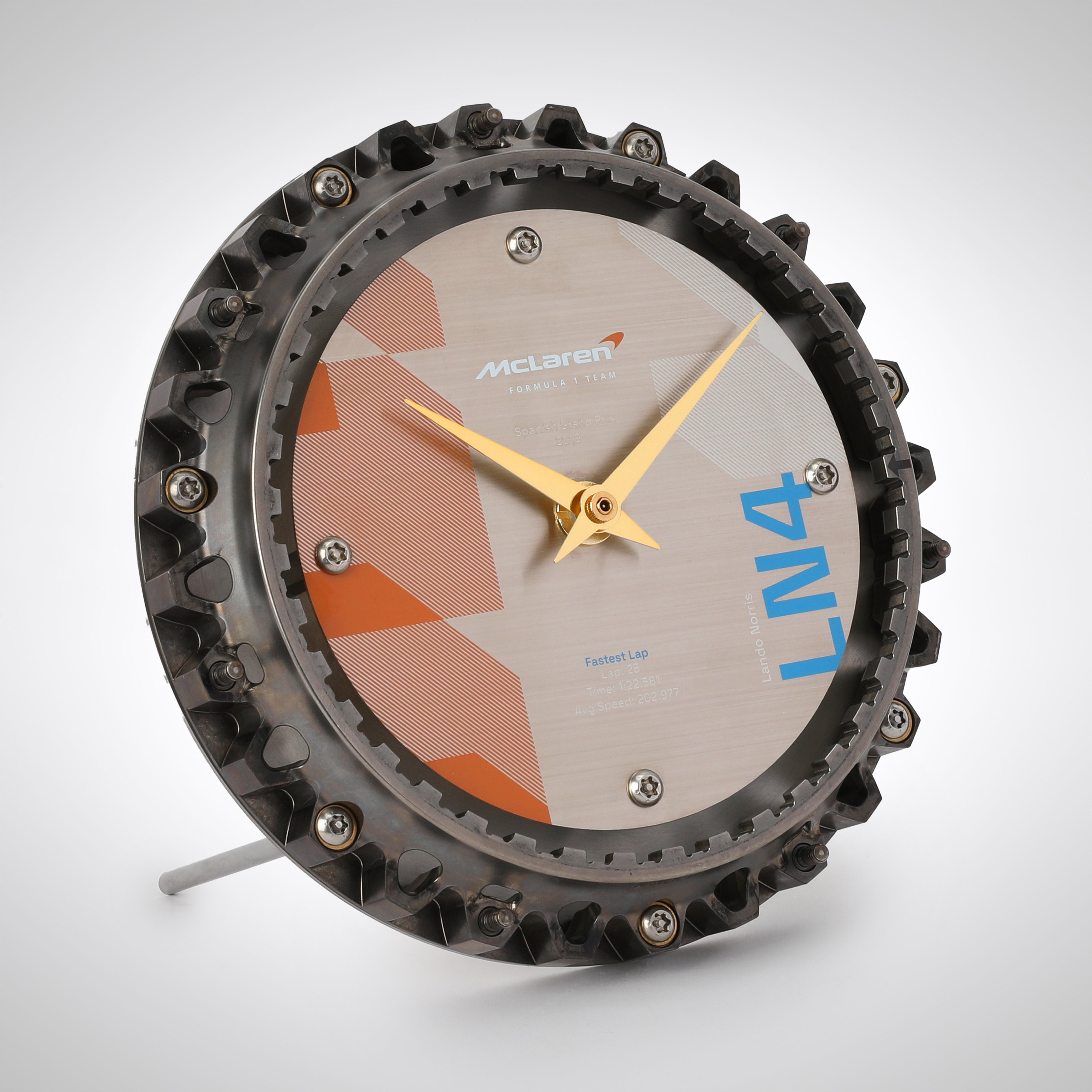 Lando Norris 2019 Race Used Mclaren F1 Team Brake Disc Bell Clock – Spanish GP