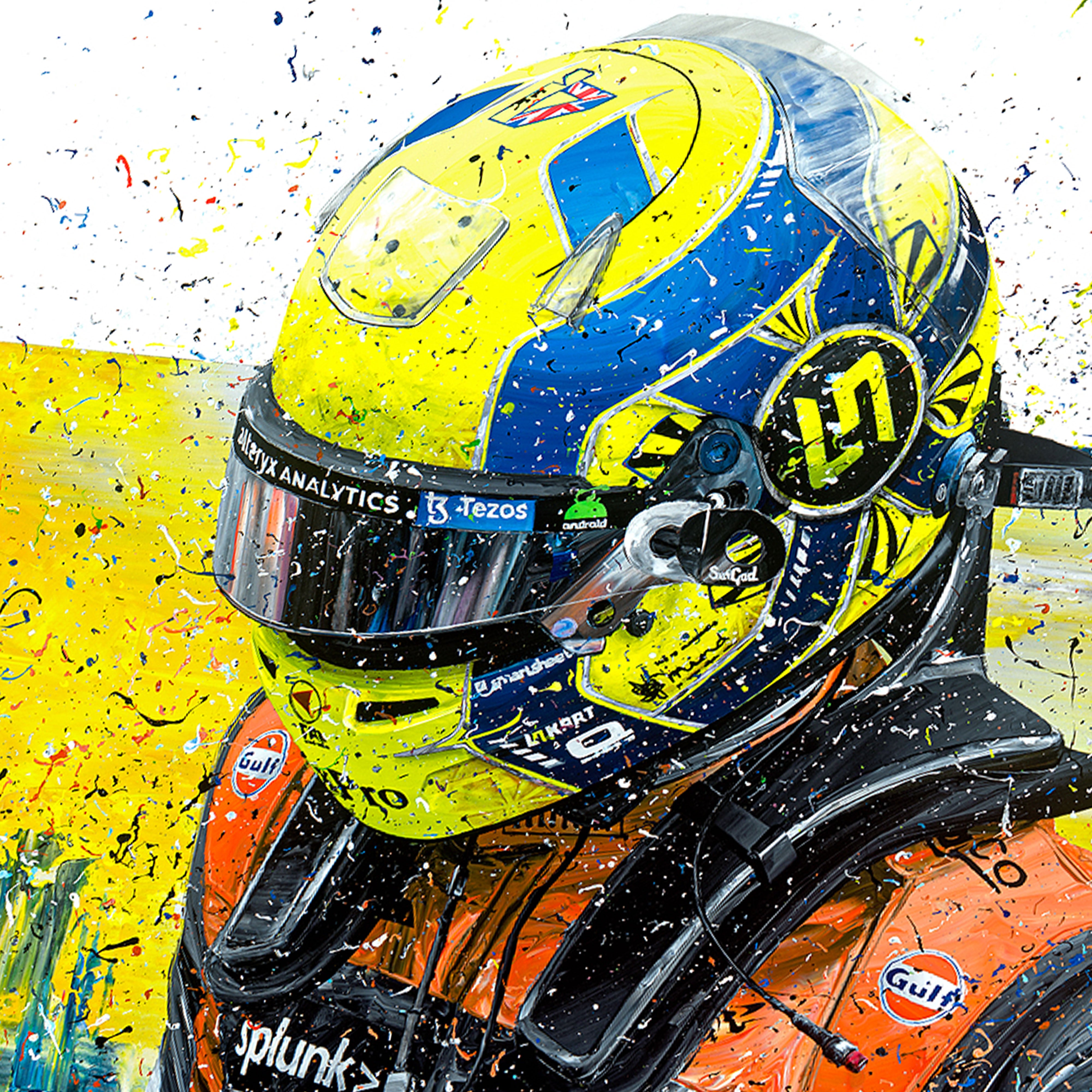 Lando Norris 2022 Signed ‘Podium’ Giclee Print – David Johnson