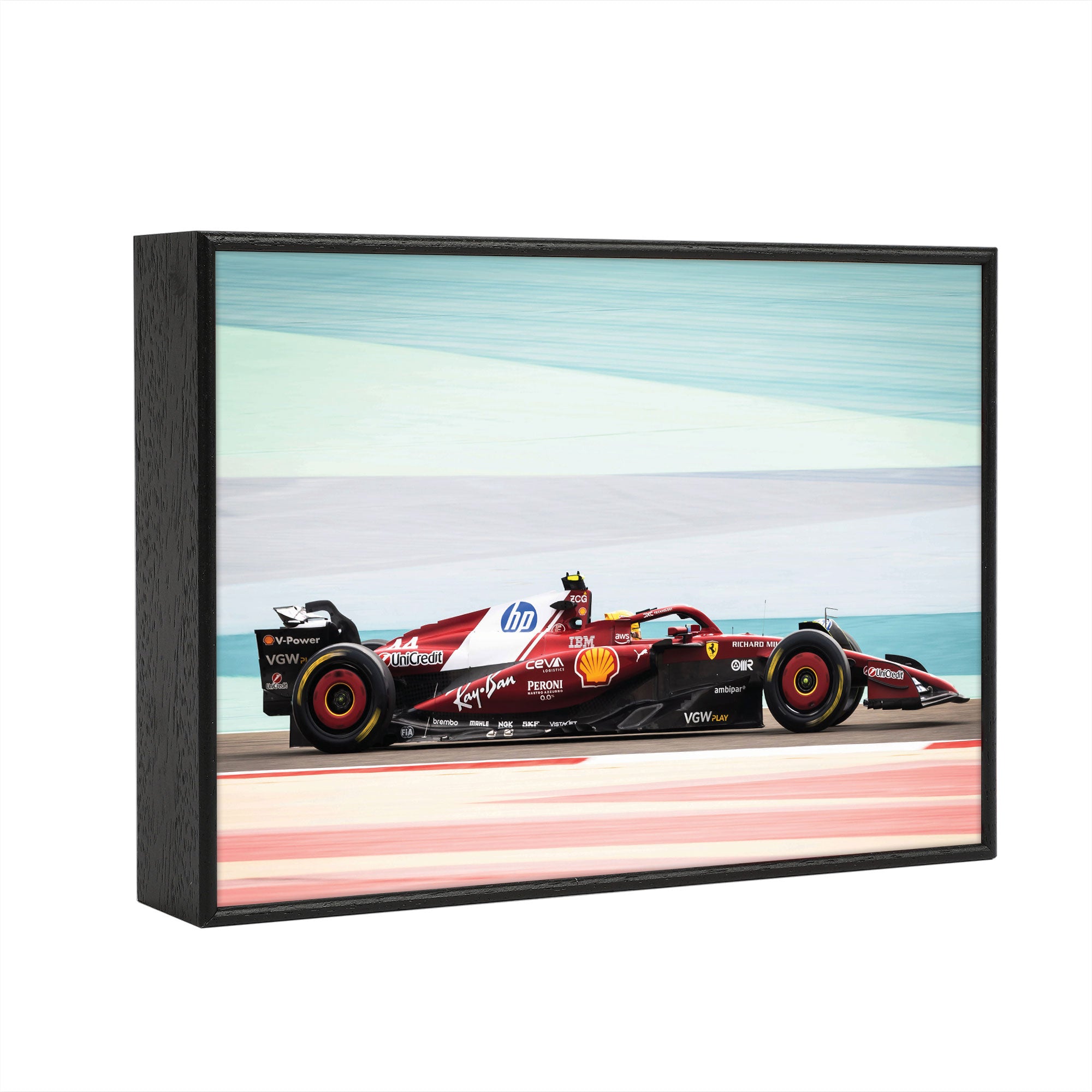 Lewis Hamilton 2025 Scuderia Ferrari Box Frame Print - Pre-Season Testing