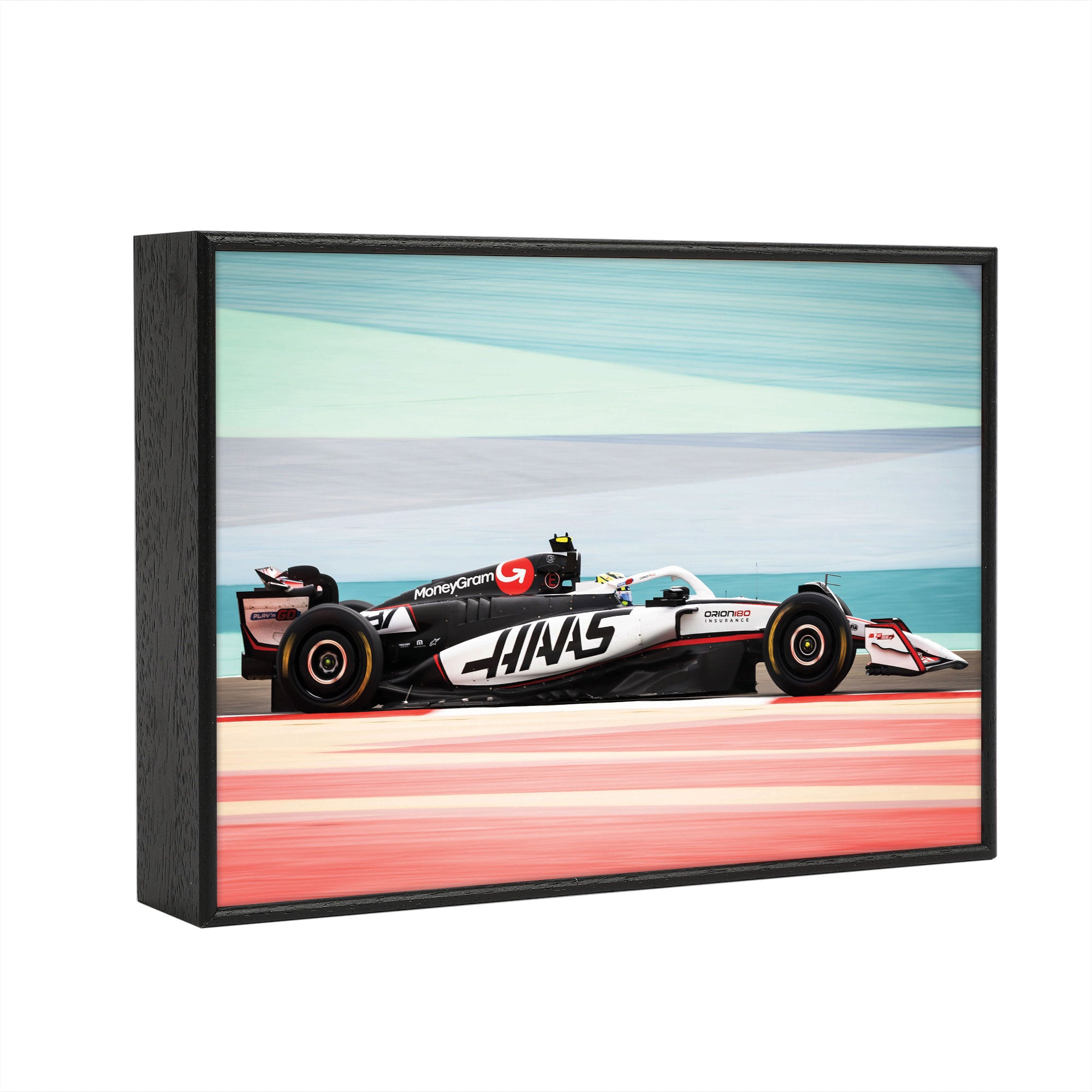 Oliver Bearman 2025 MoneyGram Haas F1 Team Box Frame Print - Pre-Season Testing