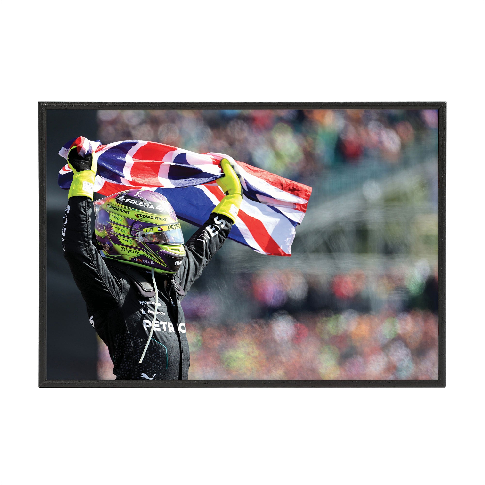 Lewis Hamilton 2024 Mercedes-AMG Petronas Box Frame Print - King of the British GP