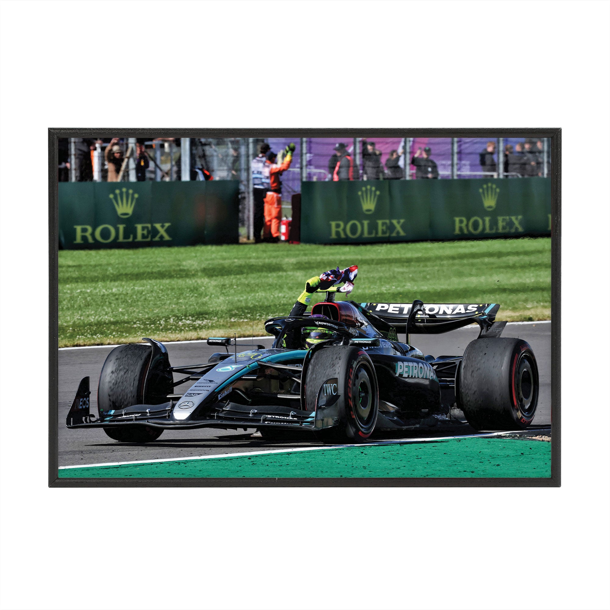 Lewis Hamilton 2024 Mercedes AMG Petronas Box Frame Print - Final Tour - British GP