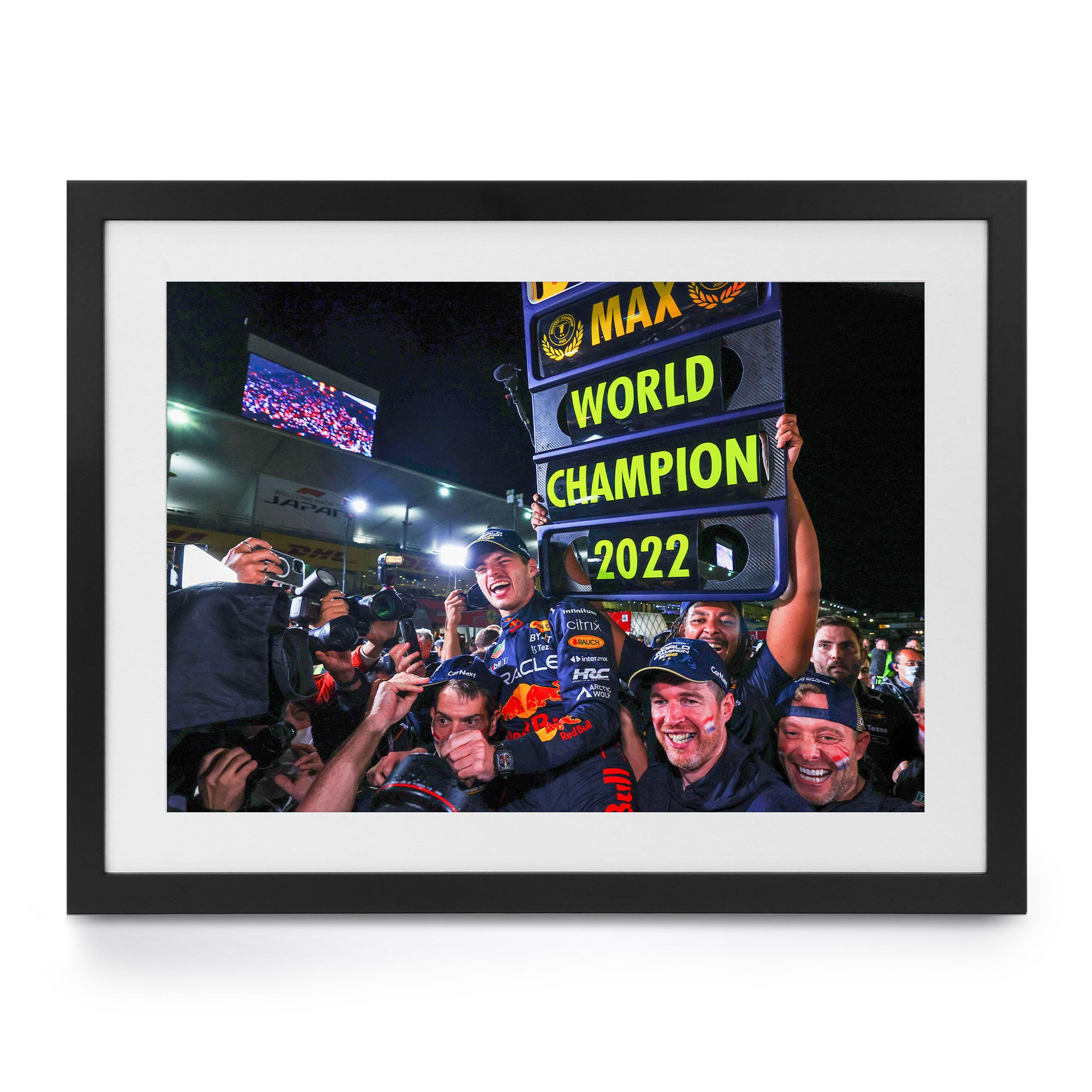 Max Verstappen 2022 'World Champion Team Celebrations' Print - Japan GP