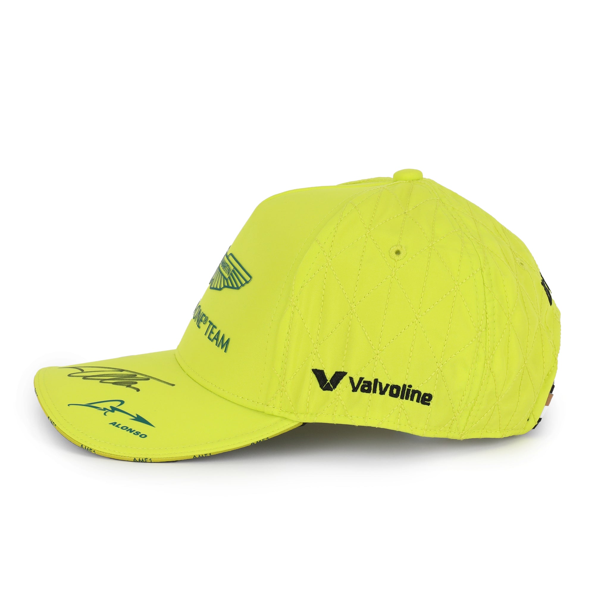 Fernando Alonso Signed 2024 Aston Martin Aramco Formula One Team Cap - Lime Green