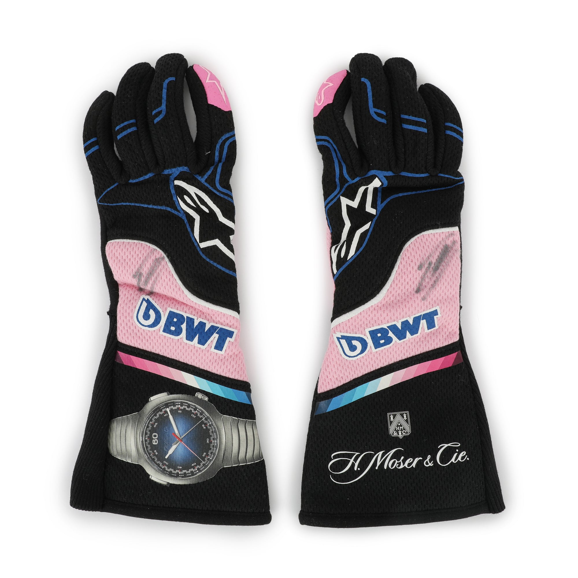 Esteban Ocon Signed 2024 Grand Prix Used BWT Alpine F1 Team Race Gloves - Miami GP