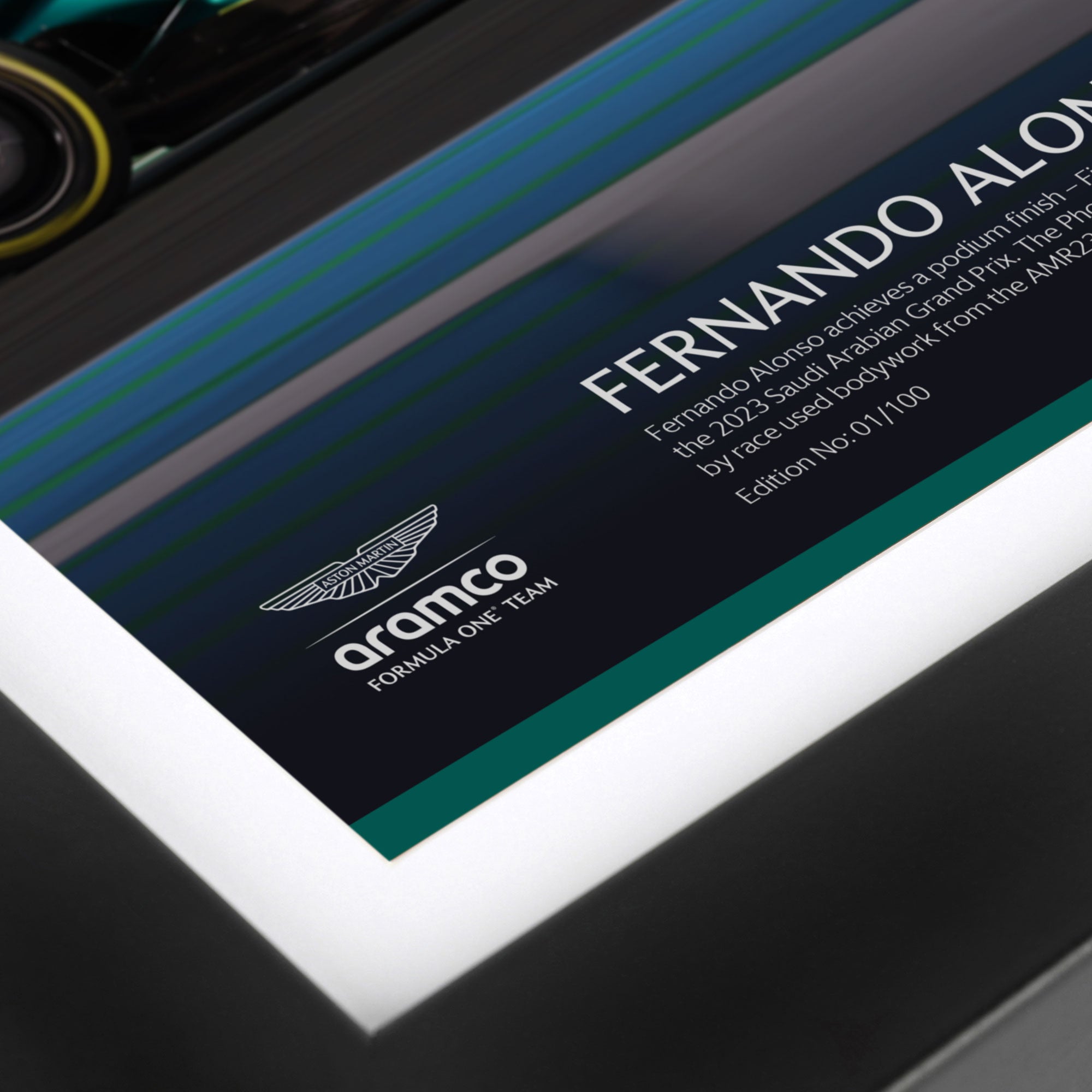 Limited Edition Fernando Alonso 2023 '100th Podium' Bodywork & Photo - Saudi Arabian GP