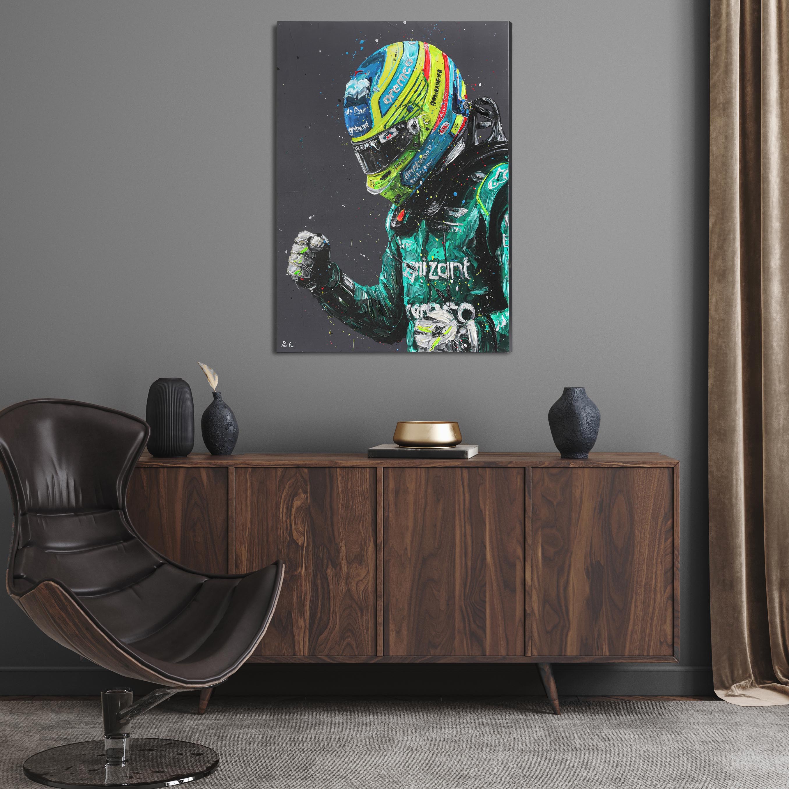 Fernando Alonso Hand Embellished Canvas – Paul Oz