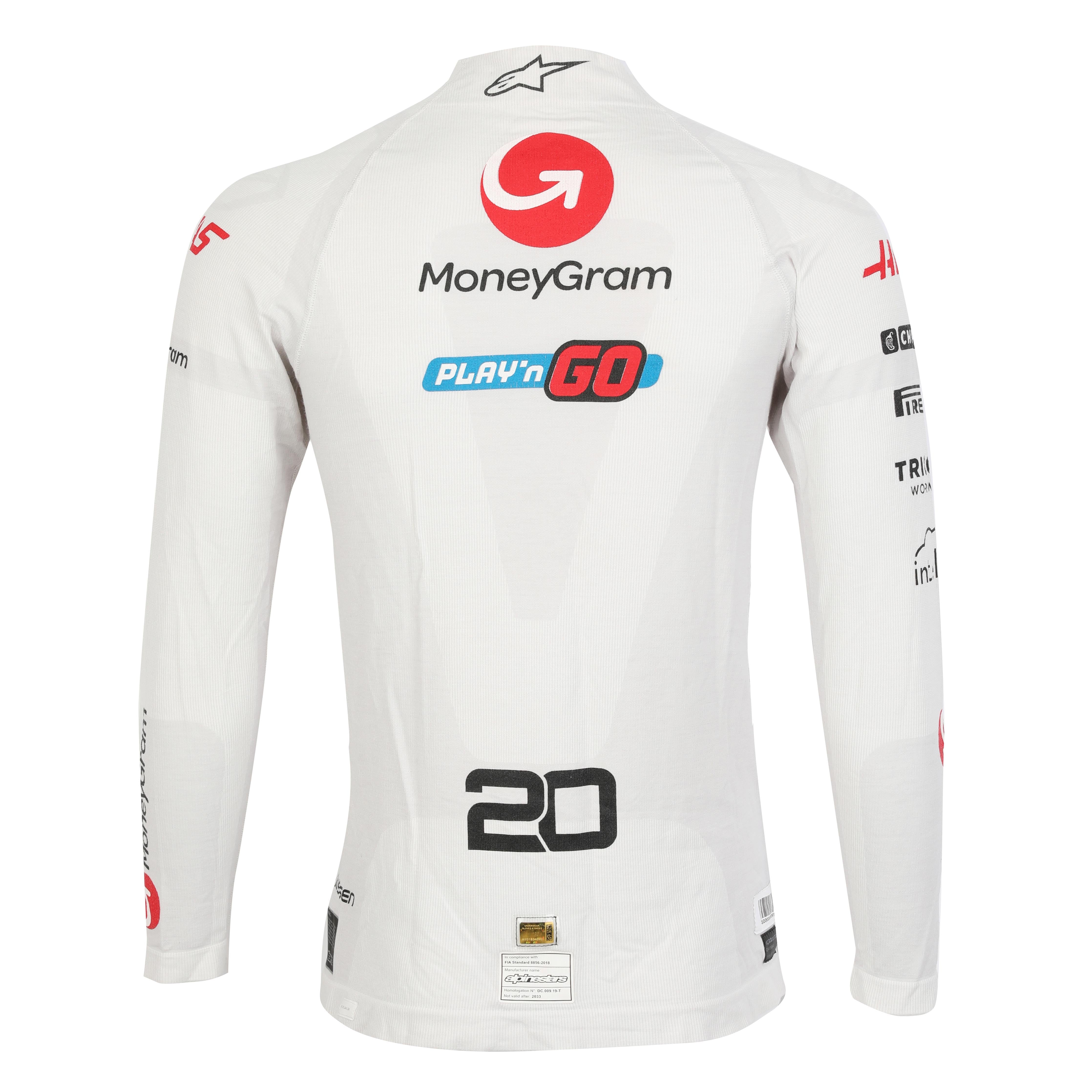 Kevin Magnussen 2024 Signed MoneyGram Haas F1 Team Grand Prix Used Nomex