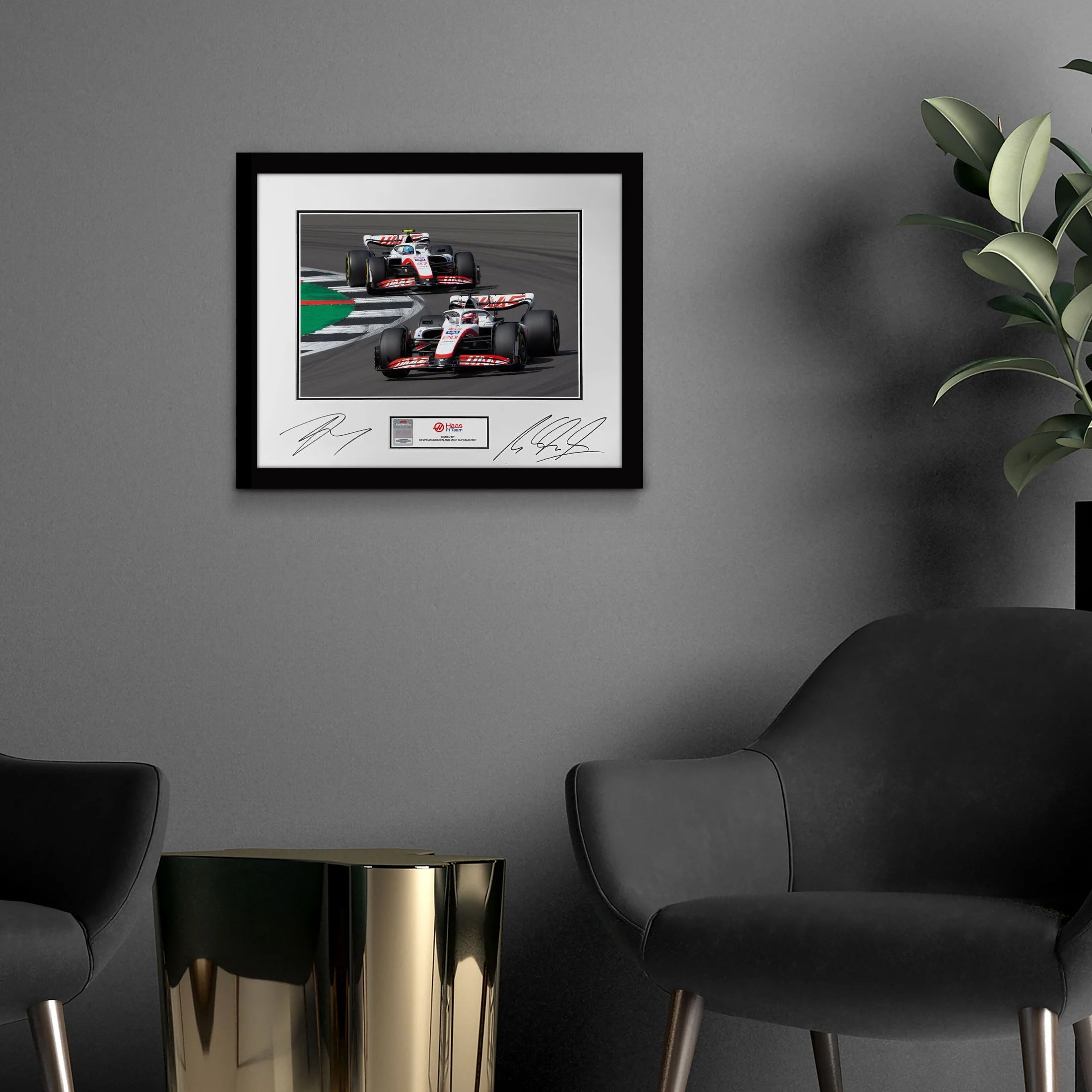 Kevin Magnussen & Mick Schumacher 2022 Dual Signed Print - British GP