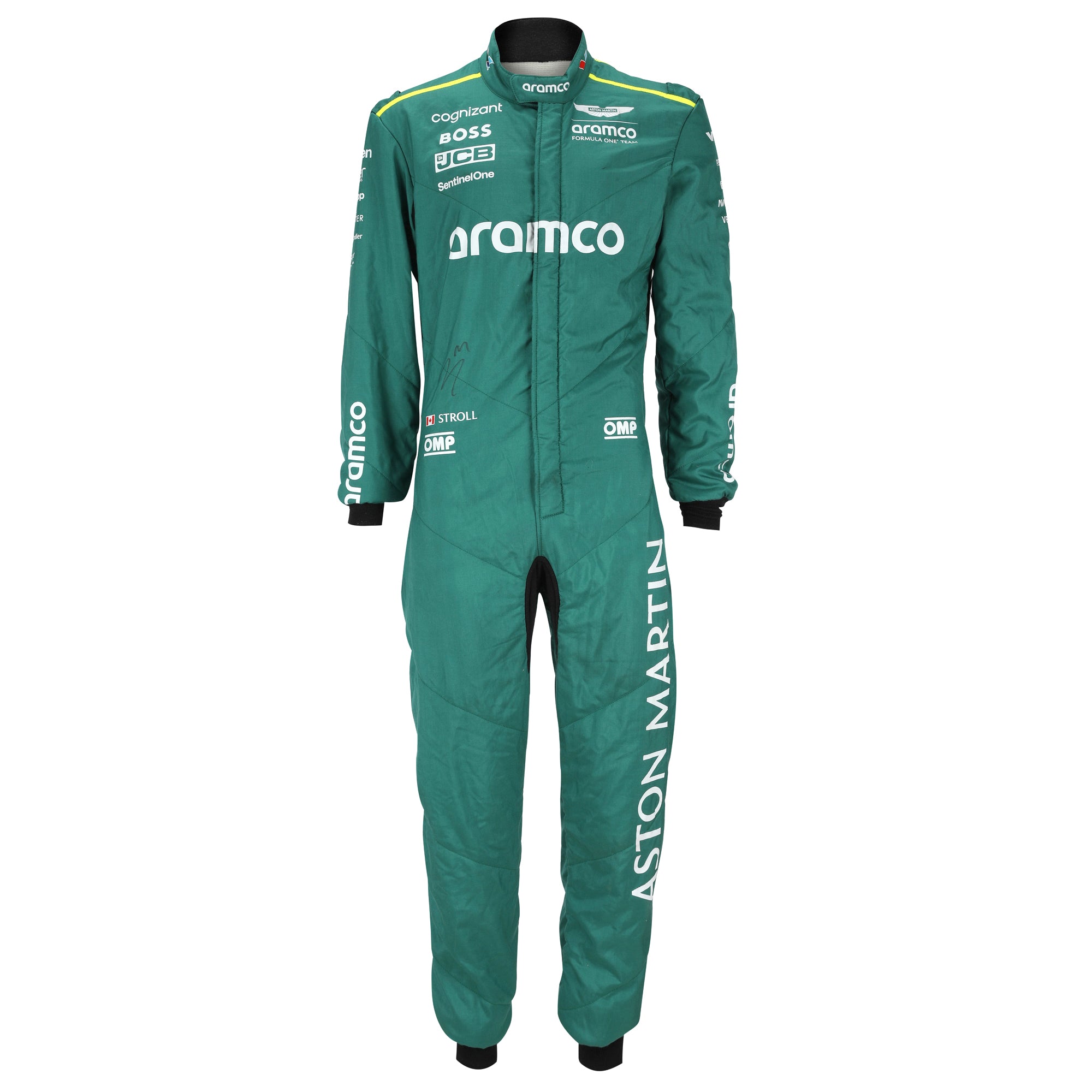 Lance Stroll Signed 2024 Aston Martin Aramco Formula One Team Grand Prix Used Suit - Singapore GP