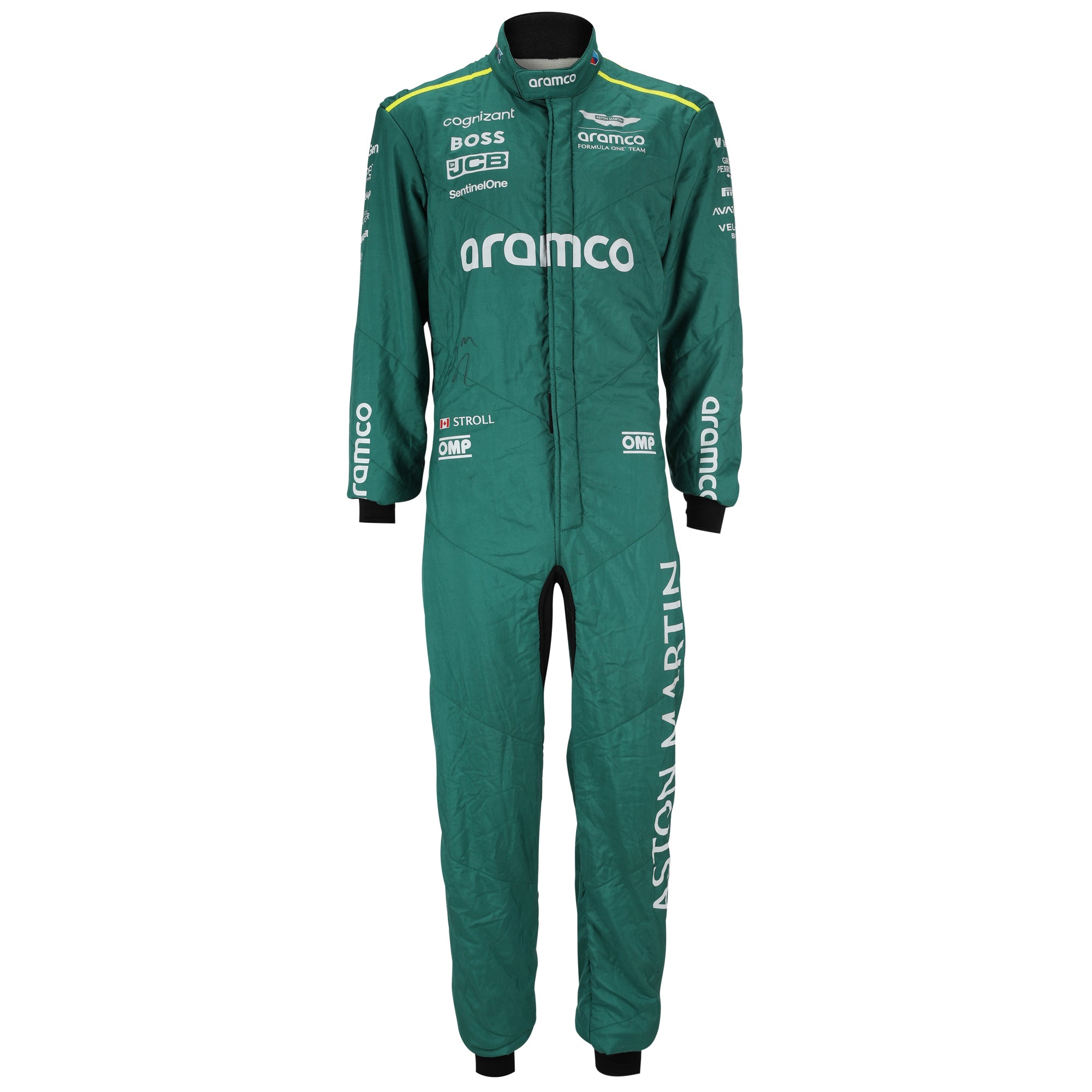 Lance Stroll Signed Aston Martin Aramco Formula One Team 2024 Grand Prix Used Race Suit