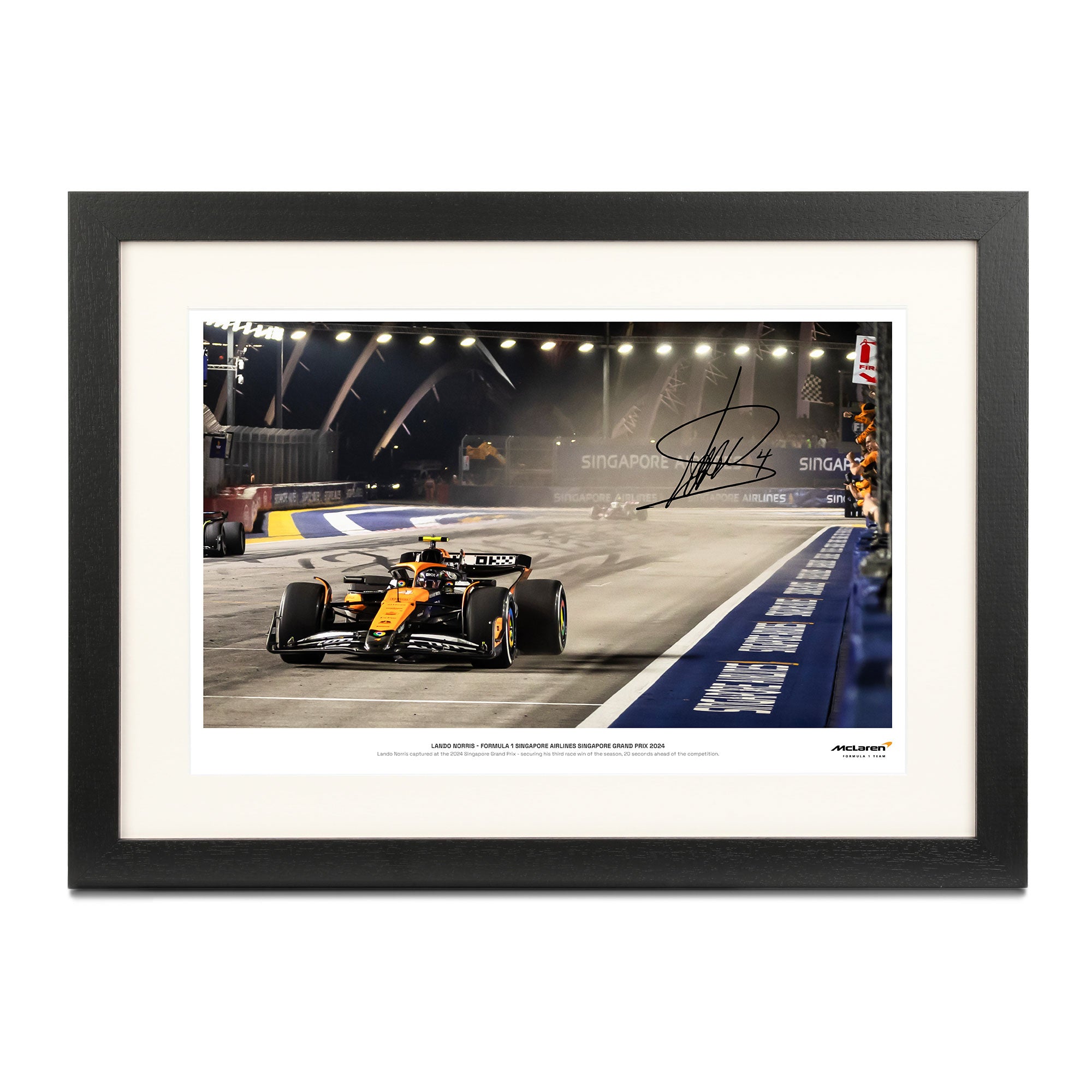 Lando Norris Signed 2024 McLaren F1 Team Photo - Singapore GP