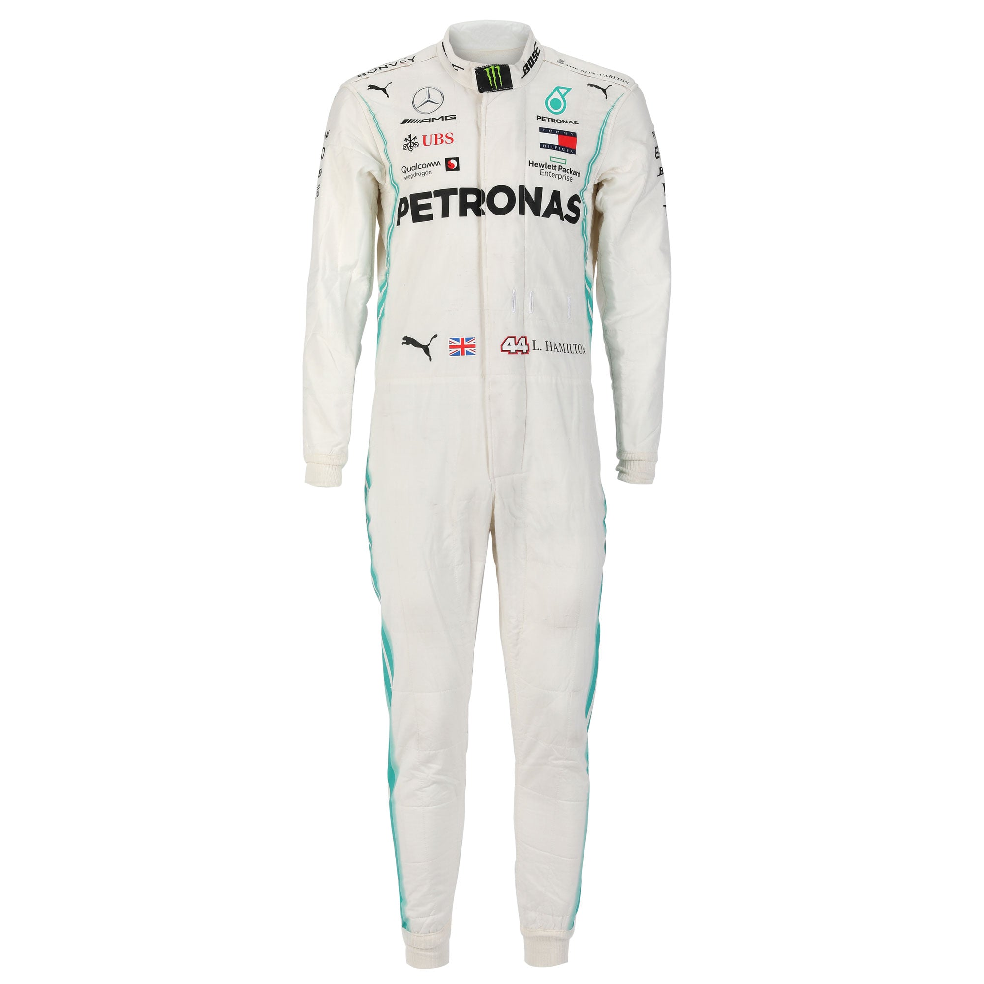 Lewis Hamilton 2019 Mercedes-AMG F1 Team Grand Prix Used Race Suit - Singapore GP