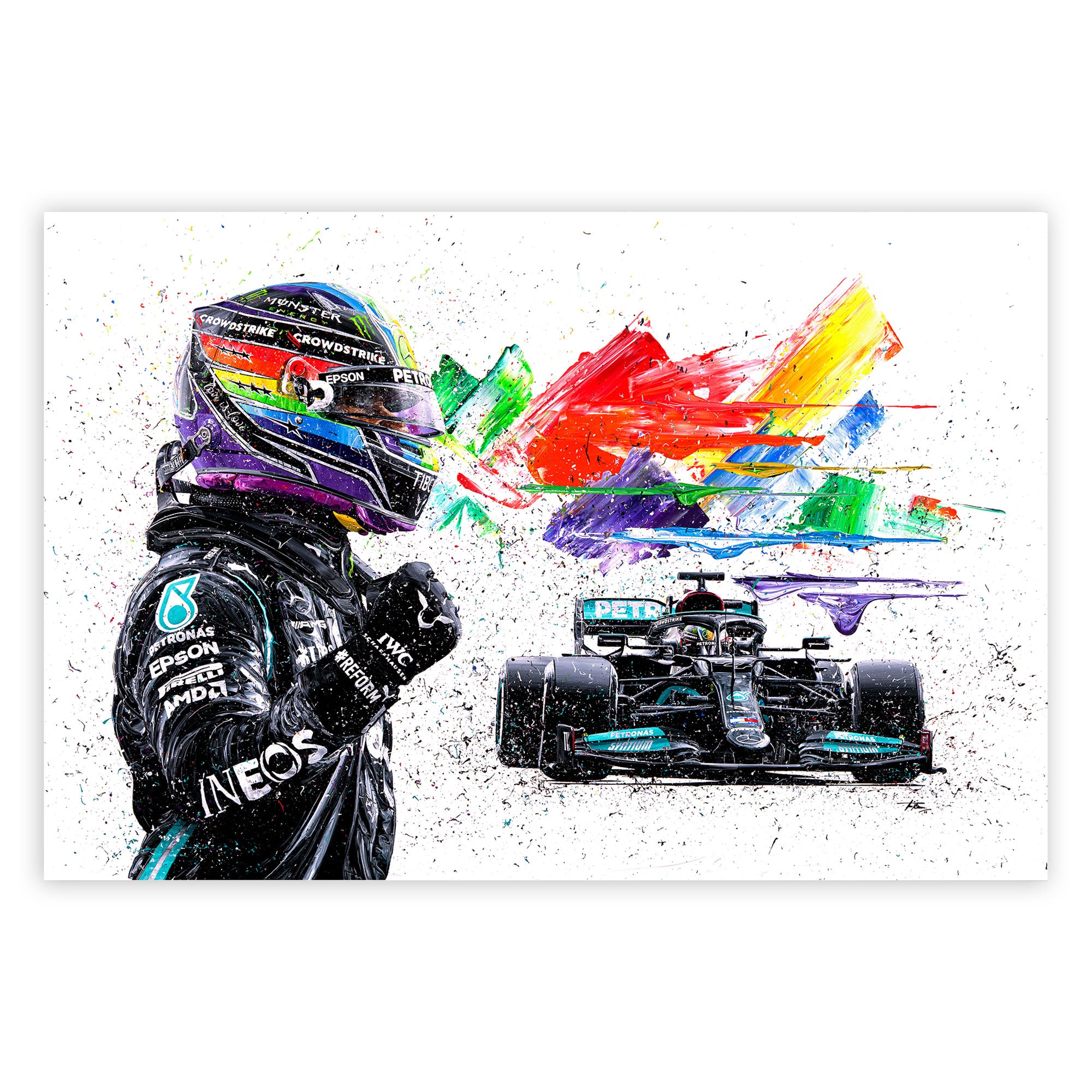 Lewis Hamilton 2021 'Rainbow' Giclee Print – David Johnson