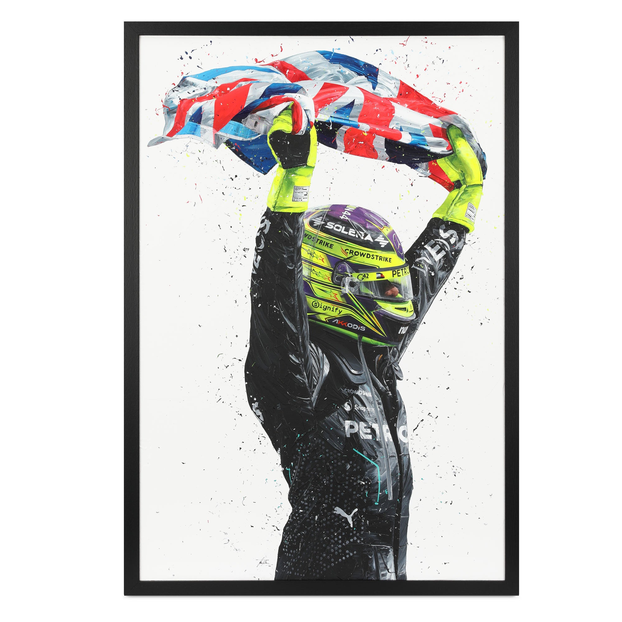 Lewis Hamilton 'Lewis 2024 Silverstone' David Johnson Original Framed Artwork