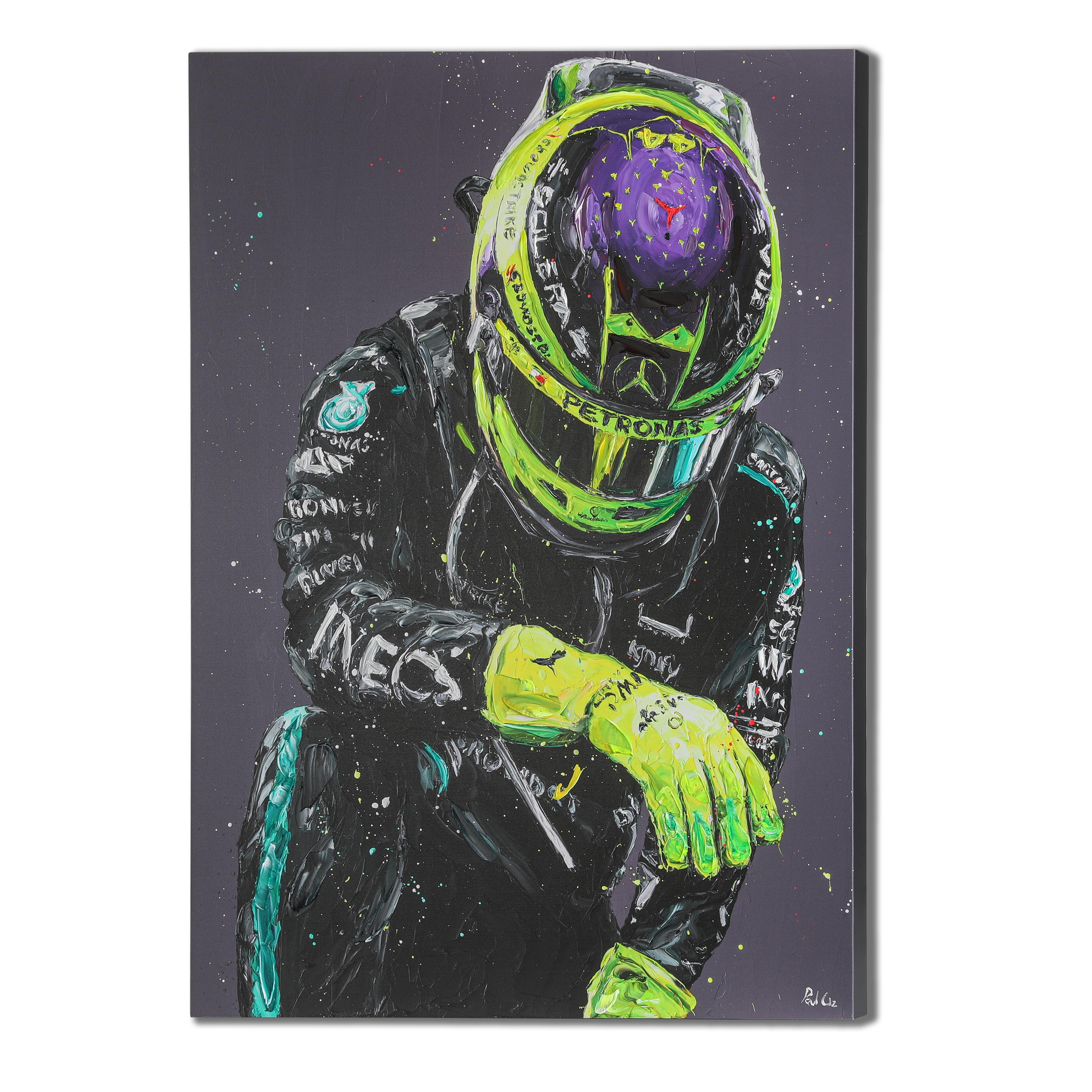 Lewis Hamilton 'Final Bow' 2024 Mercedes Hand Embellished Canvas - Paul Oz