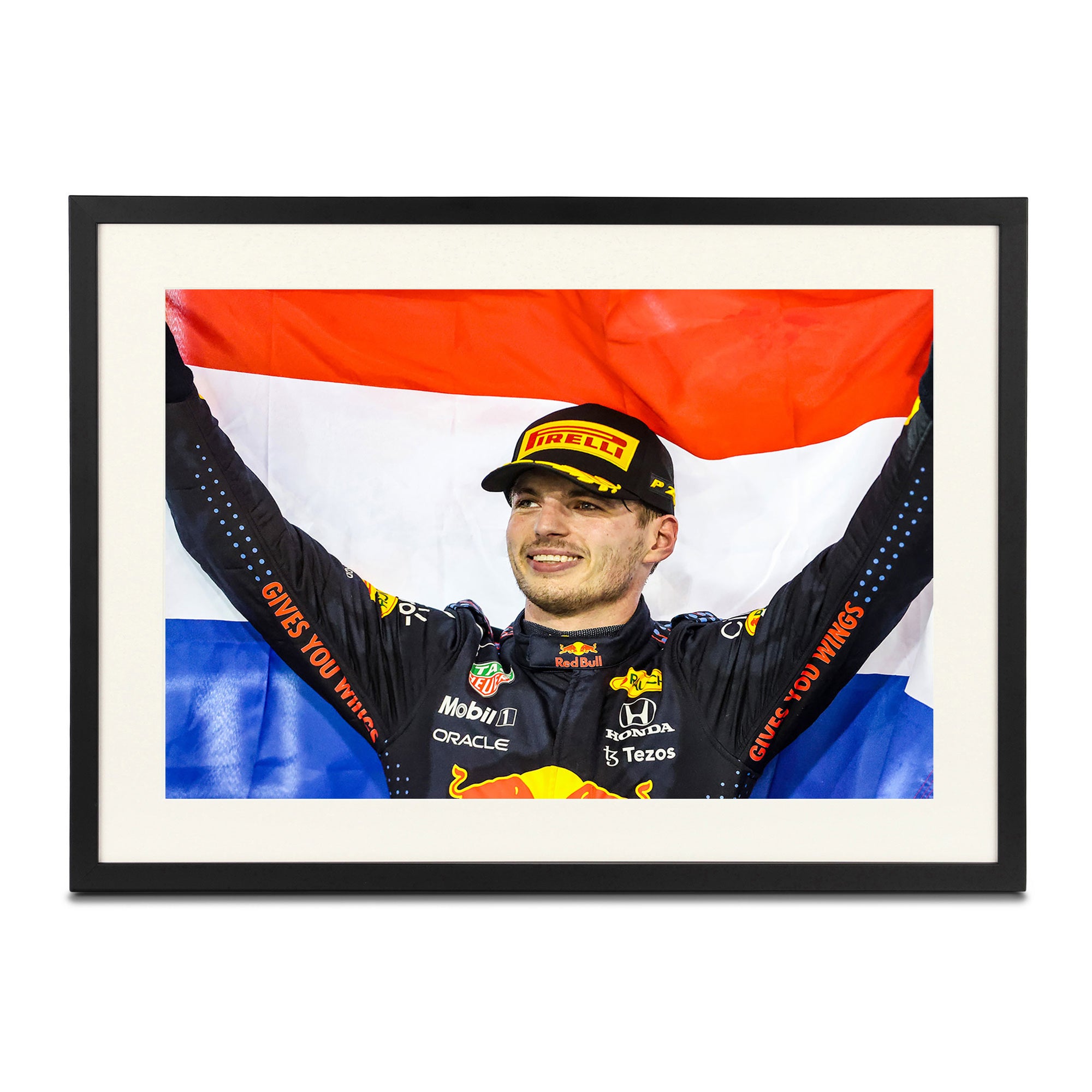 Max Verstappen 2021 'World Champion Podium Flag' Print – Abu Dhabi GP