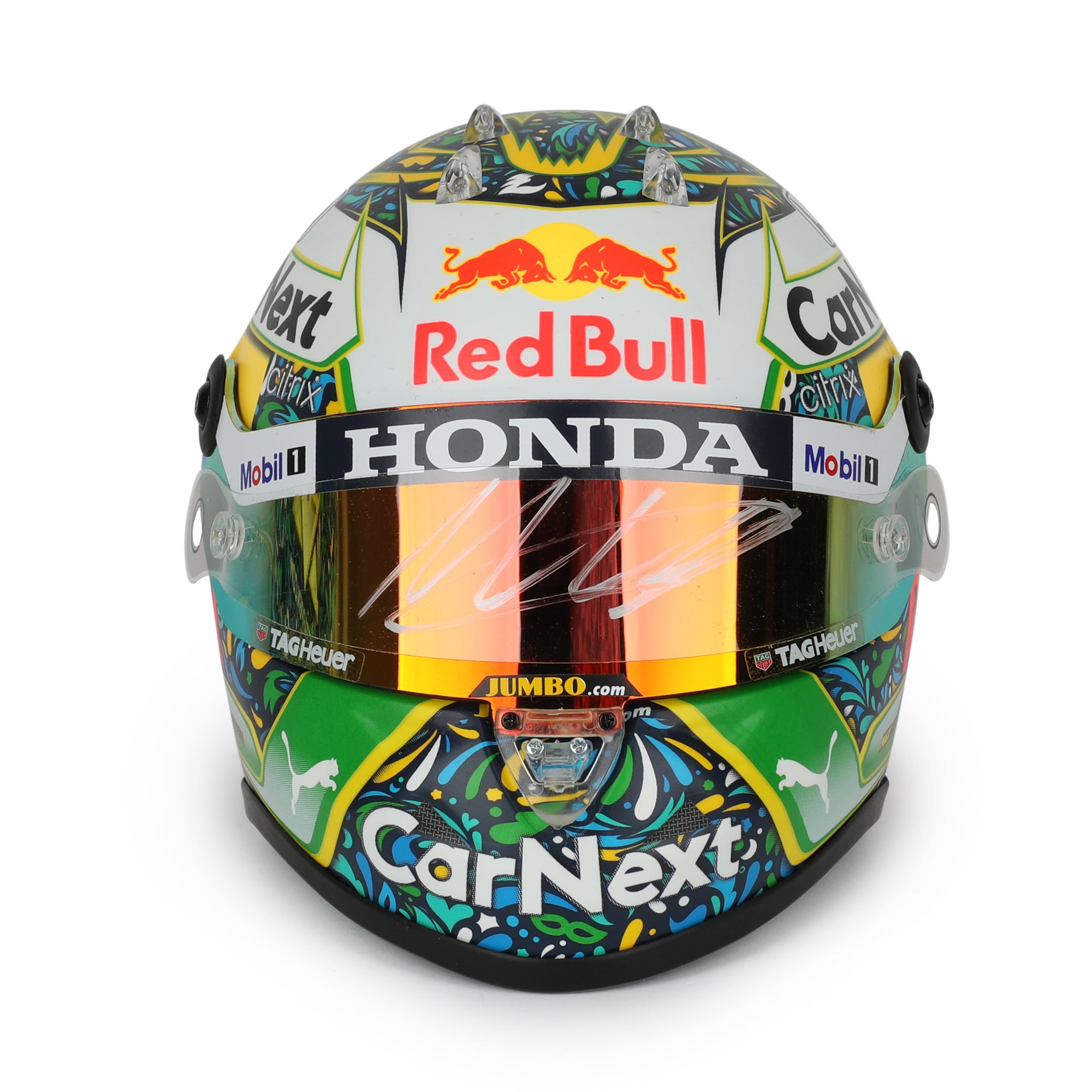 Max Verstappen Signed 2021 Red Bull Racing 1:2 Scale Helmet - Brazilian GP