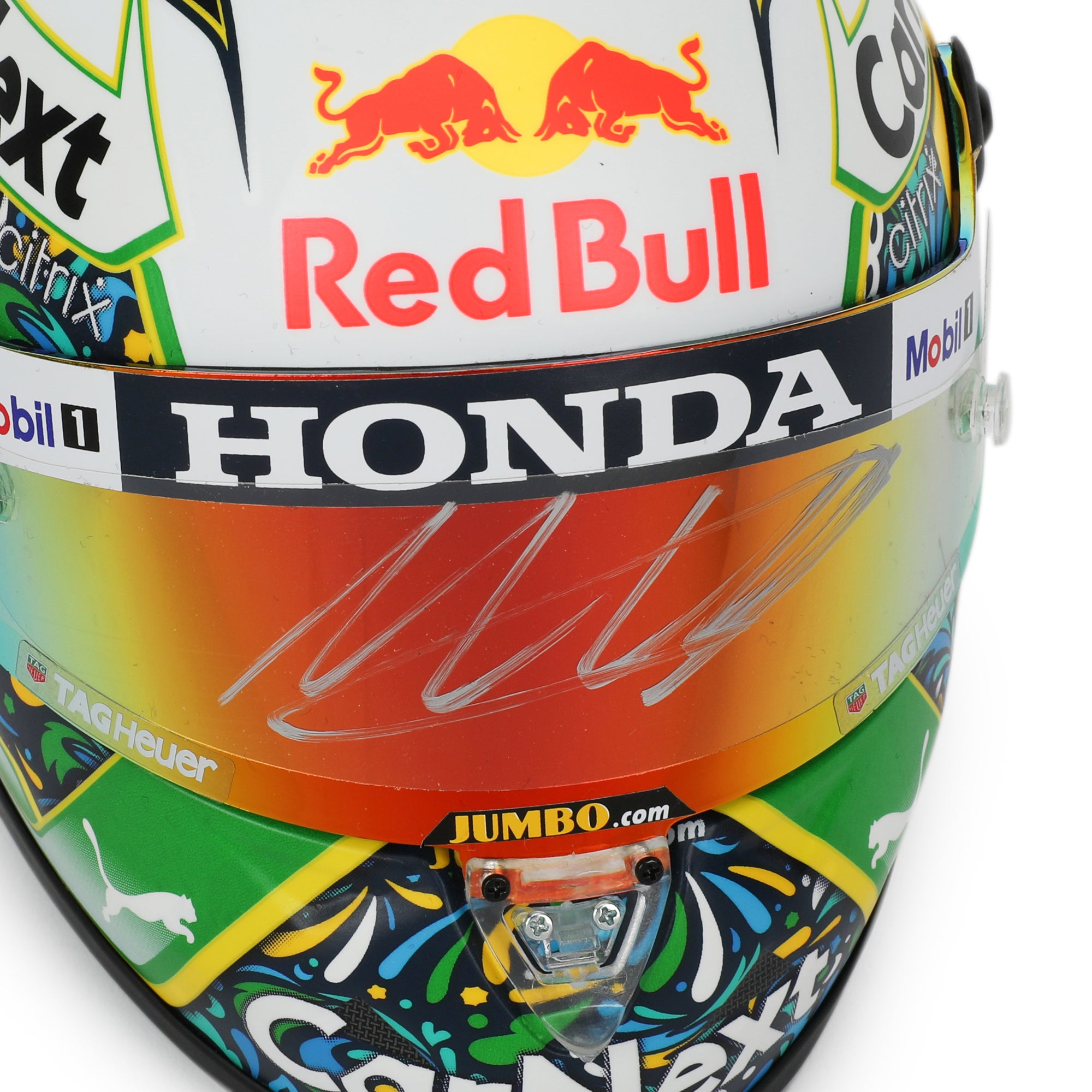 Max Verstappen Signed 2021 Red Bull Racing 1:2 Scale Helmet - Brazilian GP