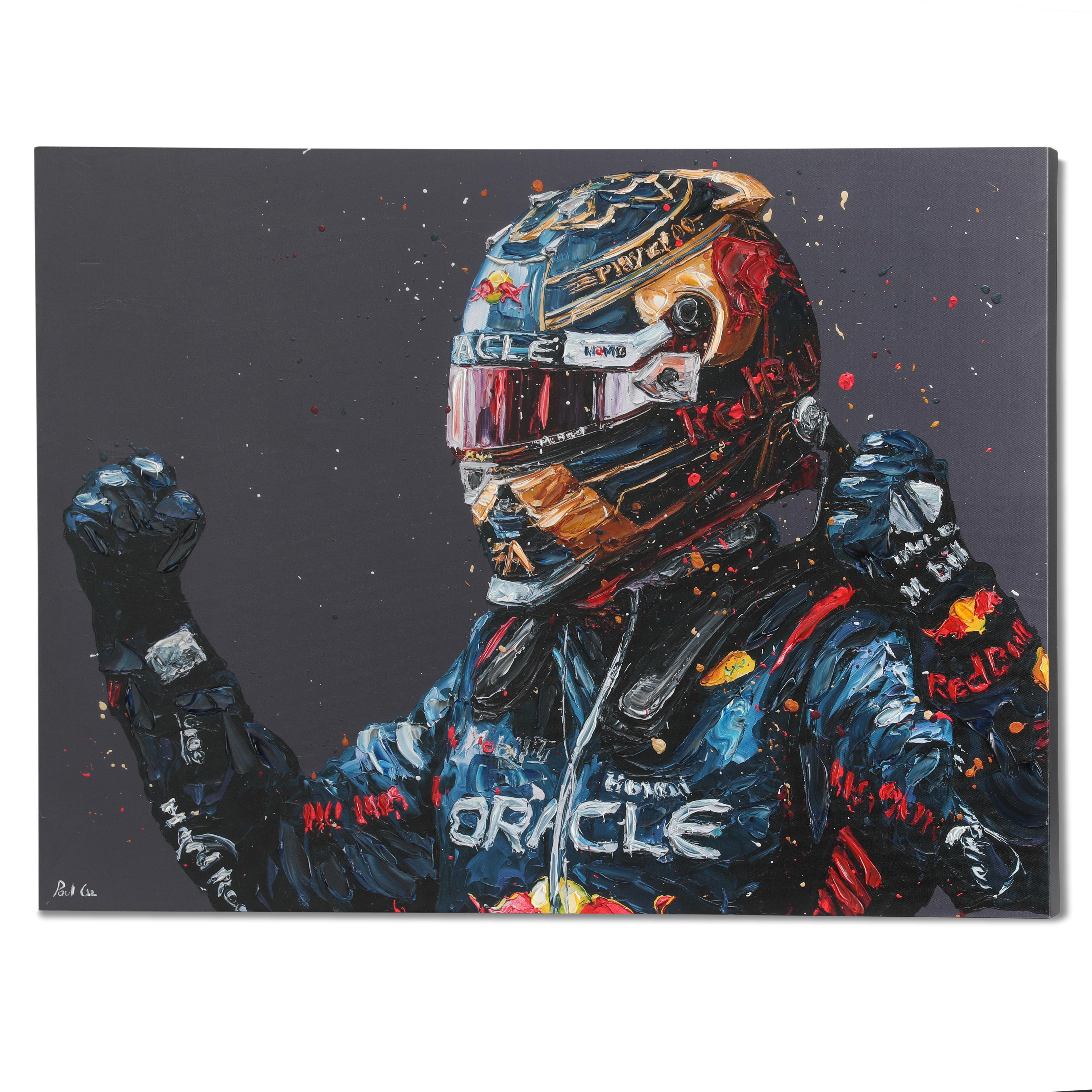 Max Verstappen 'Title Domination' 2023 Red Bull Racing Hand Embellished Canvas - Paul Oz