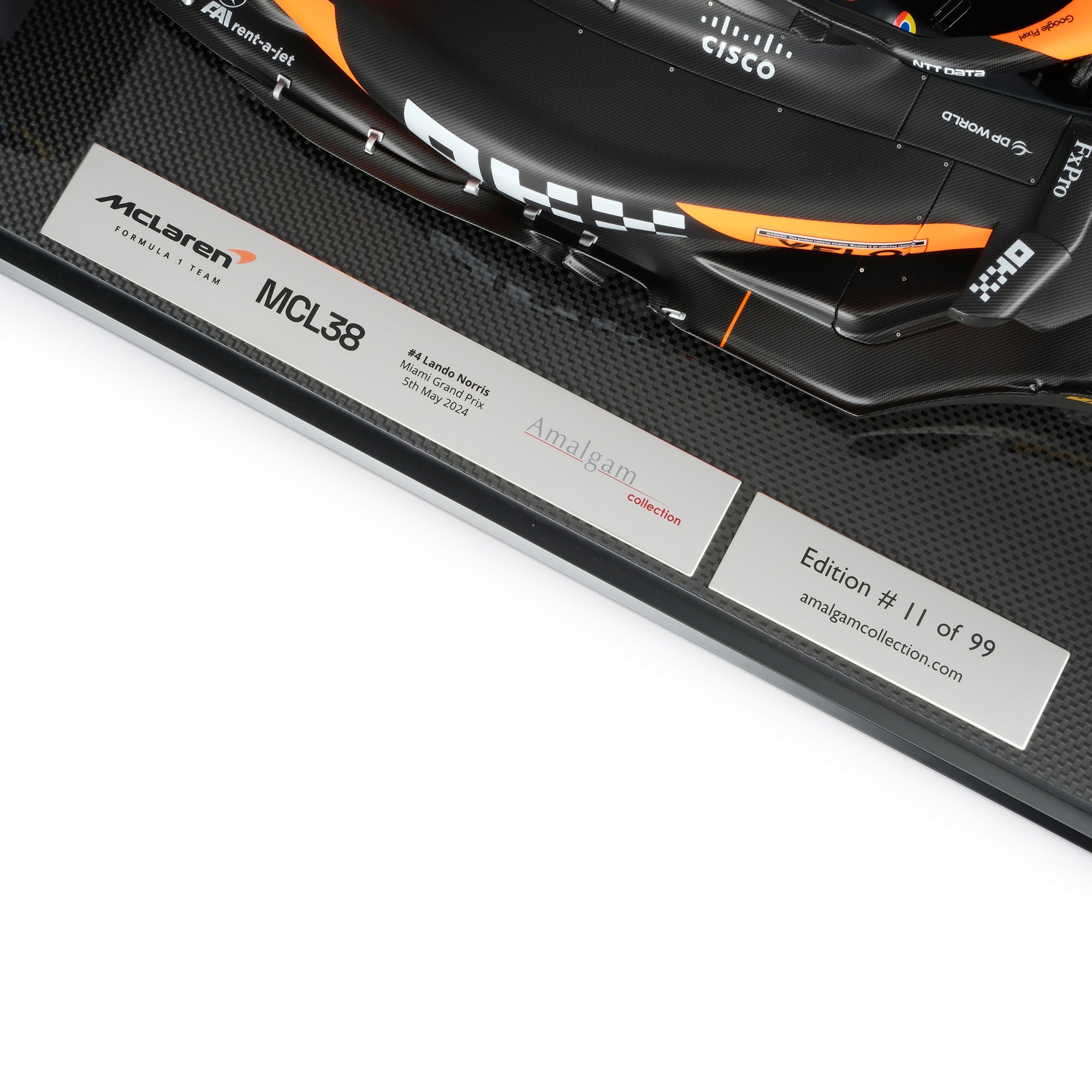 Limited Edition Lando Norris 2024 McLaren MCL38 1:8 Scale Model – Miami GP