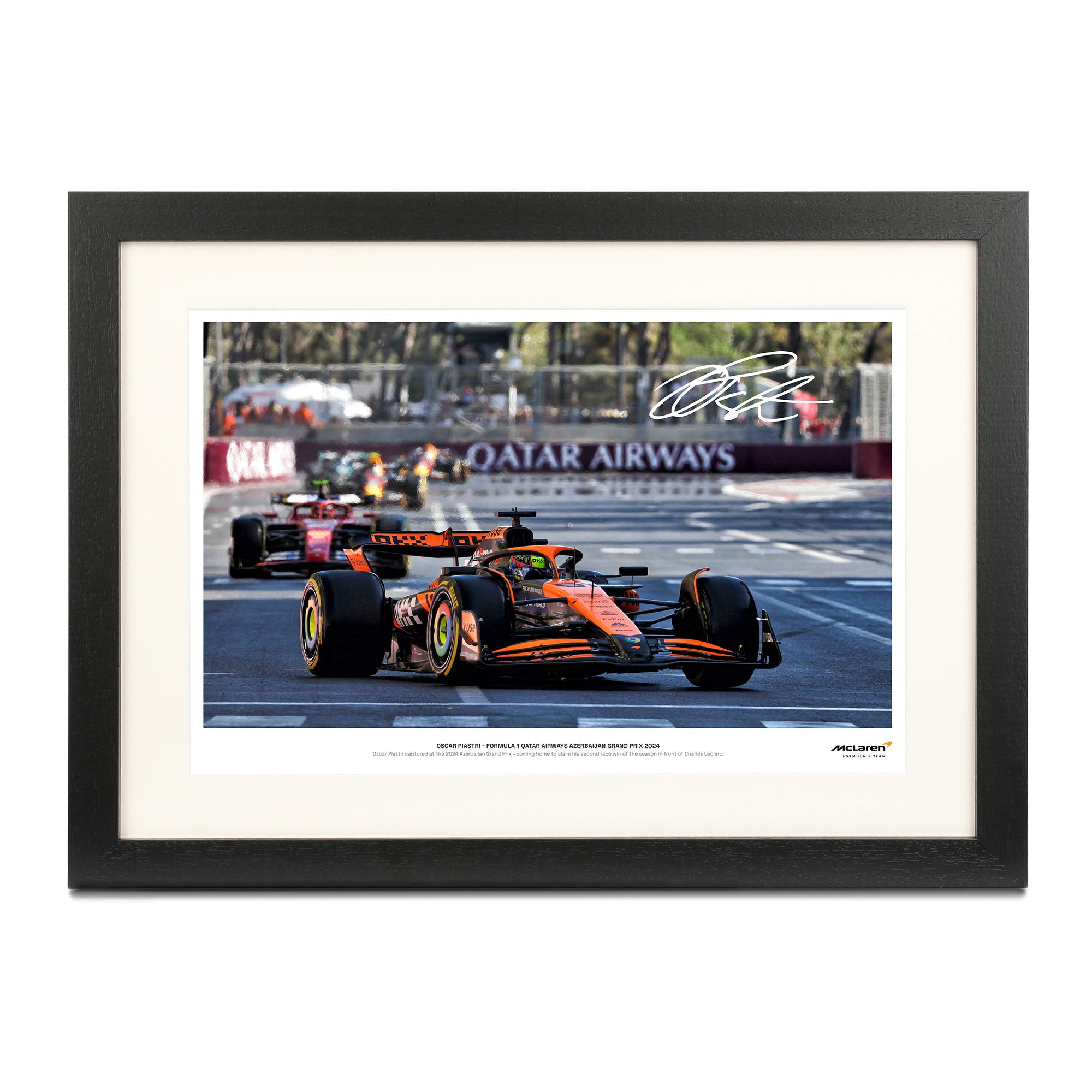 Oscar Piastri Signed 2024 McLaren F1 Team Photo - Azerbaijan GP