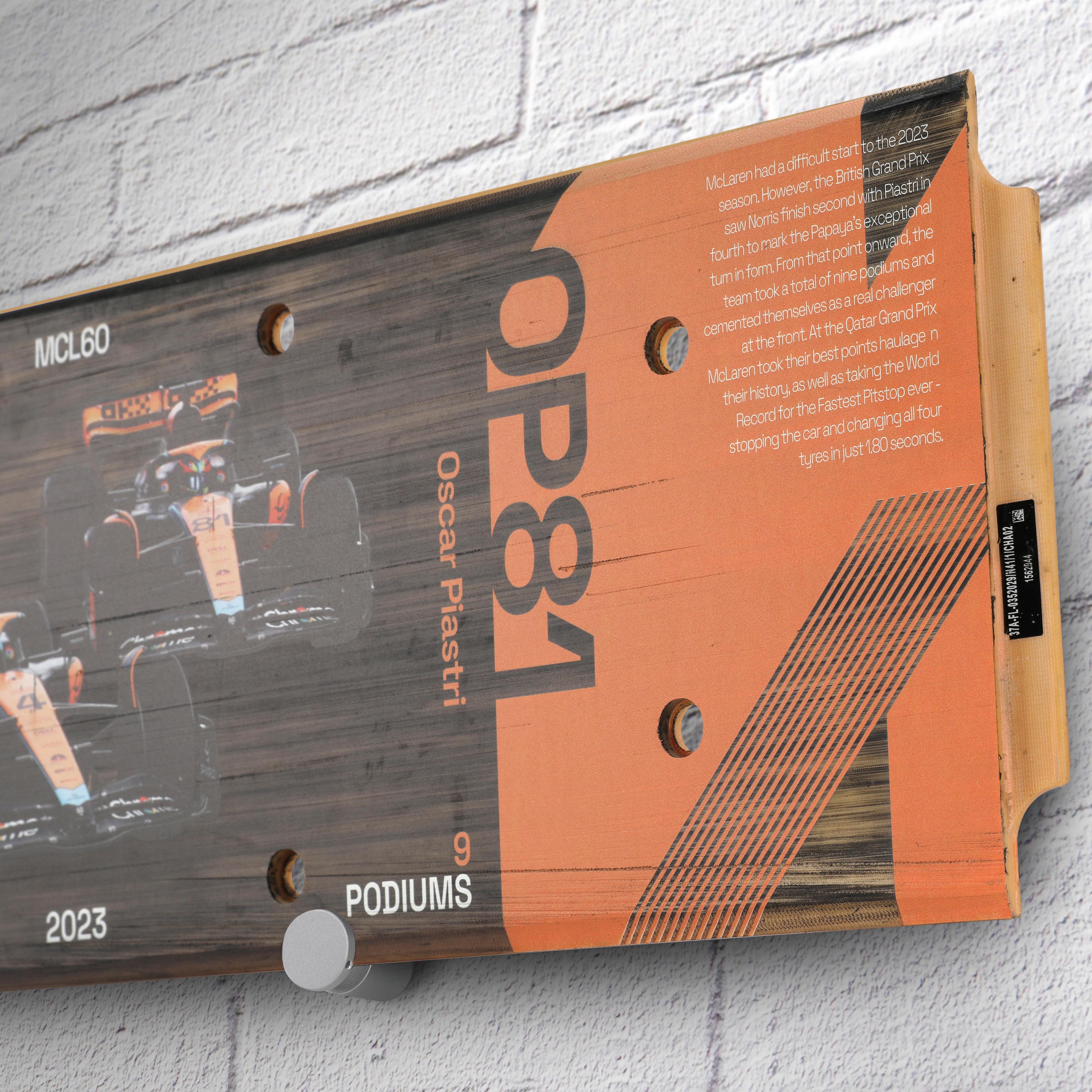 McLaren F1 Team MCL60 2023 Norris & Piastri Skid Block Wall Art