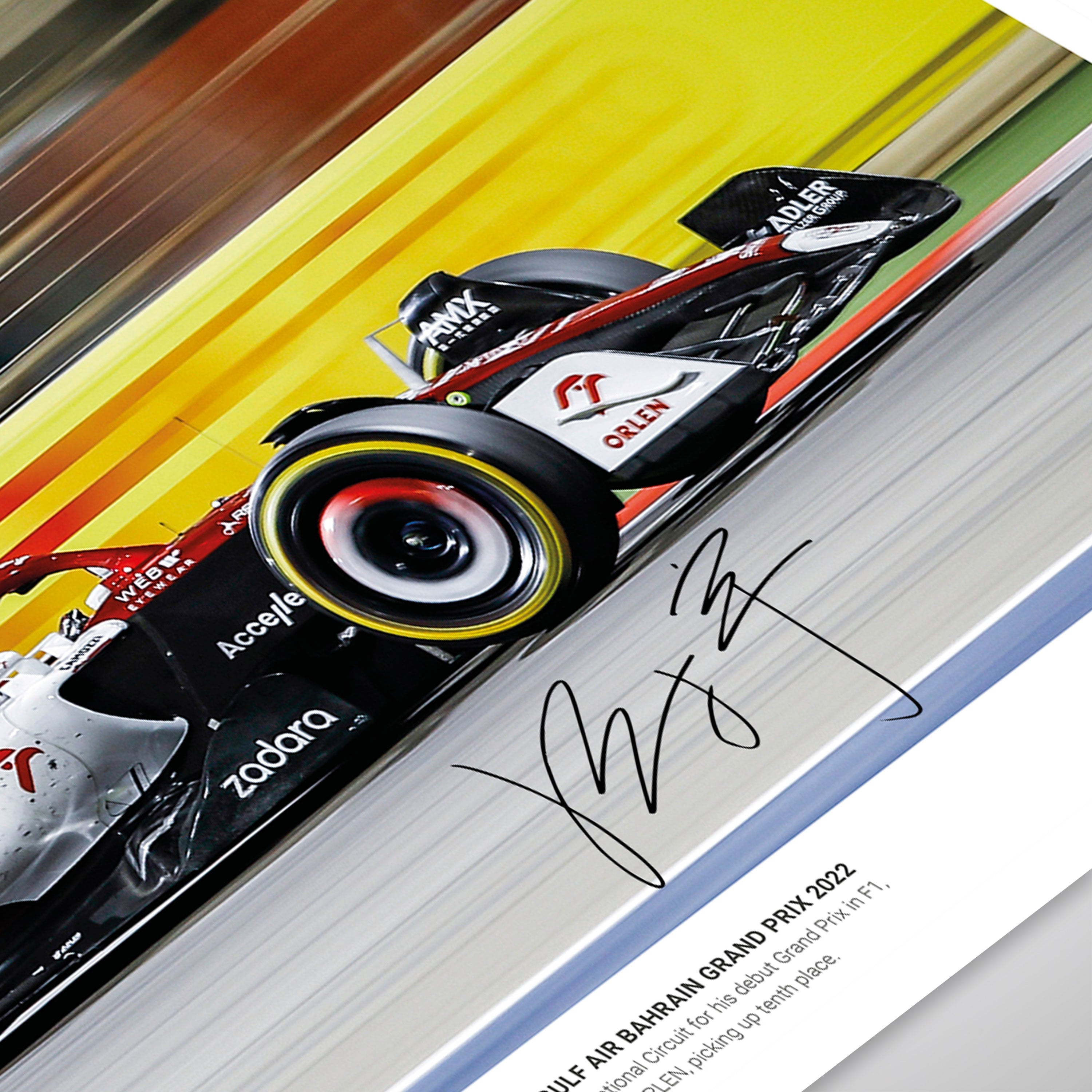 Zhou Guanyu 2022 Signed Photograph – Bahrain GP